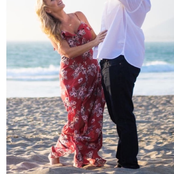 Bloom On Rust Red Floral Print Maxi Dress - Picture 3 of 10